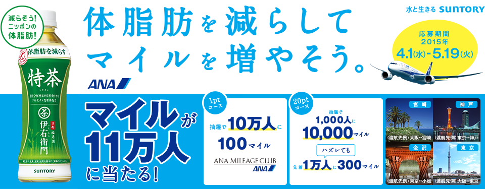 減らそう!ニッポンの体脂肪! 体脂肪を減らしてマイルを増やそう キャンペーン
